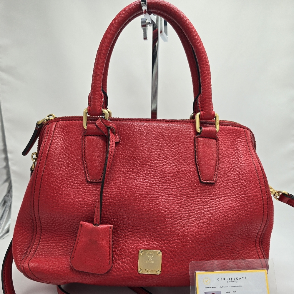 Preloved MCM Satchel Calf Leather